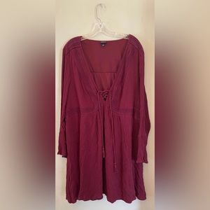 3x Torrid Bell Sleeve Lace Up Tunic/Dress Fleetwood Mac